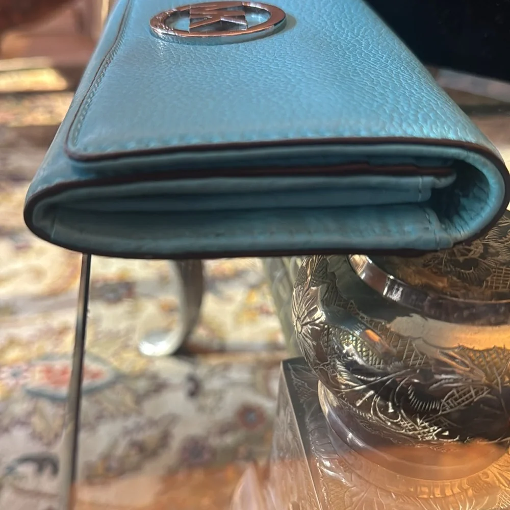 Michael Kors Turquoise Leather Wallet - Picture 6 of 8